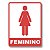 Placa de Banheiro PS 15x20 Feminino Color - Imagem 1