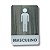 Placa Sinalização Banheiro 100% Acrílico Madeira Cinza e Prata Masculino - Imagem 1