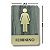 Placa Sinalização Banheiro 100% Acrílico Madeira Cinza e Dourado Feminino - Imagem 3