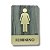 Placa Sinalização Banheiro 100% Acrílico Madeira Cinza e Dourado Feminino - Imagem 1