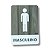 Placa Sinalização Banheiro 100% Acrílico Madeira Cinza e Branco Masculino - Imagem 1