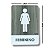 Placa Sinalização Banheiro 100% Acrílico Madeira Cinza e Branco Feminino - Imagem 3