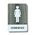 Placa Sinalização Banheiro 100% Acrílico Madeira Cinza e Branco Feminino - Imagem 1