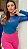 Cropped Manga Longa Em Tule Azul Groovy - Imagem 1