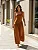 Vestido Midi Alça Larga Cintura Baixa Mostarda - Imagem 1