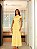 Vestido Longuete Maxi Modelador Para Convidada Casamento Amarelo Manteiga - Imagem 1