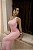 Vestido Longo Justo Nula Manga Rosa - Imagem 4