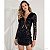 Vestido Manga Longa Preto Bordado - Imagem 1