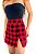 Short Saia Xadrez Vermelho - Imagem 1