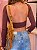 Cropped costas nua manga longa marrom - Imagem 2