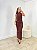 Vestido Drapeado Midi Clover Marrom - Imagem 4