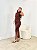 Vestido Drapeado Midi Clover Marrom - Imagem 3