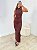 Vestido Drapeado Midi Clover Marrom - Imagem 1