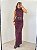 Vestido Drapeado Midi Clover Marrom - Imagem 1