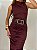 Vestido Drapeado Midi Clover Marrom - Imagem 3