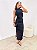 Vestido Drapeado Midi Clover Preto - Imagem 1