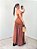 Vestido longo drapeado Dália Marrom - Imagem 9