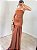 Vestido longo drapeado Dália Marrom - Imagem 5
