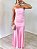 Vestido longo drapeado Dália Rosa - Imagem 3
