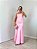 Vestido longo drapeado Dália Rosa - Imagem 1