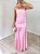 Vestido longo drapeado Dália Rosa - Imagem 4