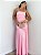 Vestido longo drapeado Dália Rosa - Imagem 5