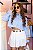 Camisa Cropped Manga Longa Azul - Imagem 1