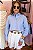 Camisa Cropped Manga Longa Azul - Imagem 3