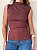 Blusa gola drapeada lumi marrom - Imagem 1