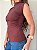 Blusa gola drapeada lumi marrom - Imagem 2