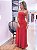 Vestido longo drapeado Dália Vermelho - Imagem 9