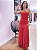 Vestido longo drapeado Dália Vermelho - Imagem 8