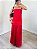 Vestido longo drapeado Dália Vermelho - Imagem 2