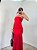 Vestido longo drapeado Dália Vermelho - Imagem 5