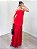 Vestido longo drapeado Dália Vermelho - Imagem 6