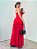 Vestido longo drapeado Dália Vermelho - Imagem 7