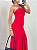 Vestido longo drapeado Dália Vermelho - Imagem 3