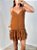 Vestido Gabi aplicação renda marrom - Imagem 2