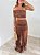 Conjunto saia longa franjas marrom - Imagem 5