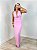 Vestido Decote Longo Rosa - Imagem 1