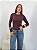 Blusa Basic Manga Longa Poliamida Marrom - Imagem 3
