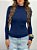 Blusa Gola Manga Longa Poliamida Azul Marinho - Imagem 1