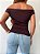 Blusa ombro a ombro poliamida marrom - Imagem 2