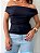 Blusa ombro a ombro poliamida preta - Imagem 1