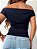 Blusa ombro a ombro poliamida preta - Imagem 2