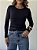 Blusa Basic Manga Longa Poliamida Preta - Imagem 1