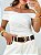 Blusa ombro a ombro tule branca - Imagem 1