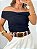 Blusa ombro a ombro tule preta - Imagem 1