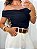 Blusa ombro a ombro tule preta - Imagem 2