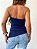 Blusa sem alças drapeada monique azul marinho - Imagem 3